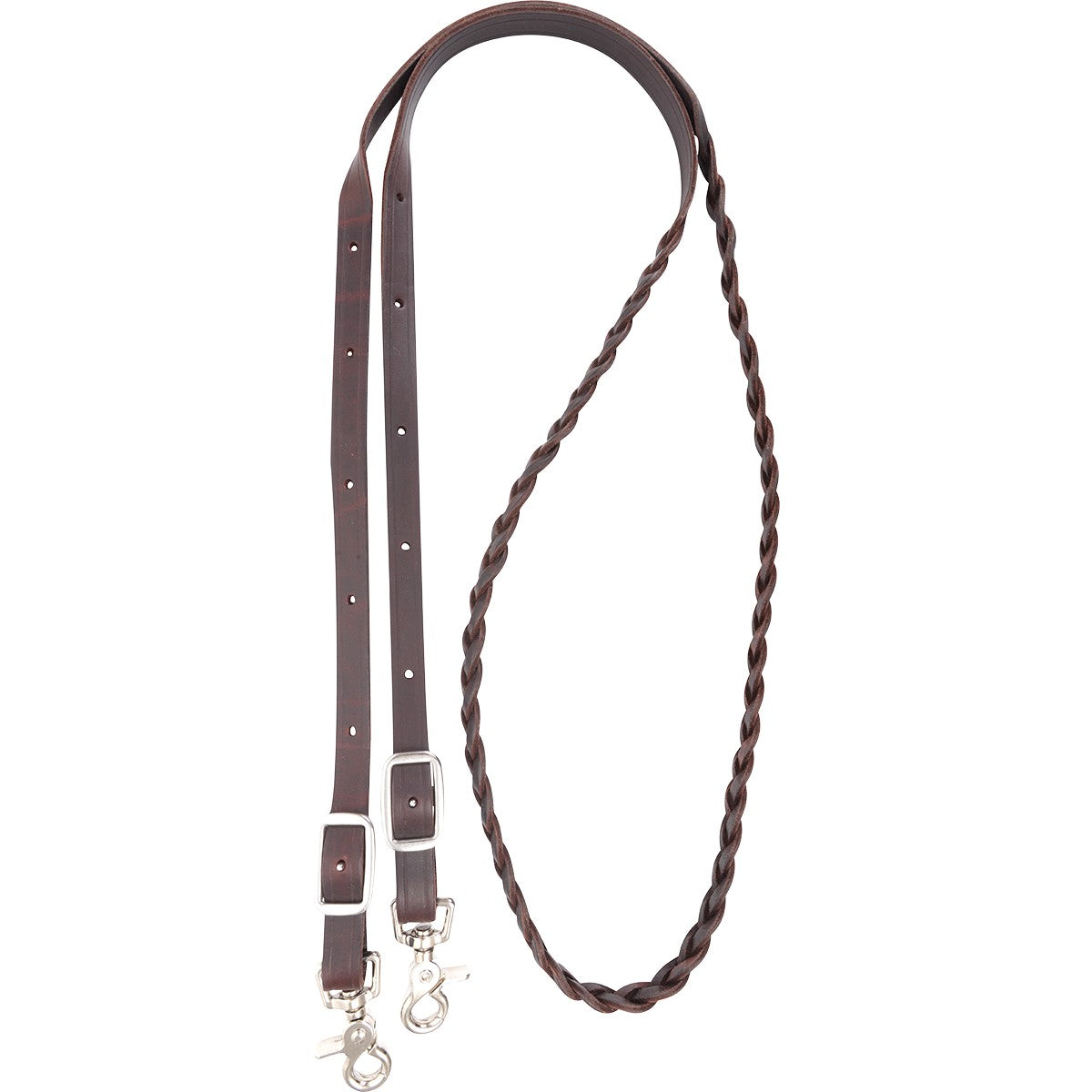 Martin Saddlery Latigo Braided 3-Strand Roping Rein 5/8" Thick Buckle Snap Ends