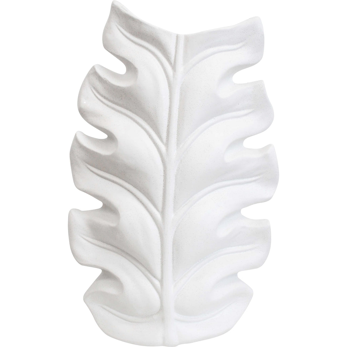 Rustic White Leaf Vase Lavida Trading