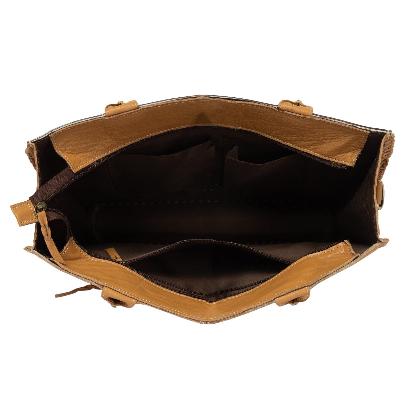 Sicily Tan Cowhide Big Bag with Tooled Cutwork The Design Edge