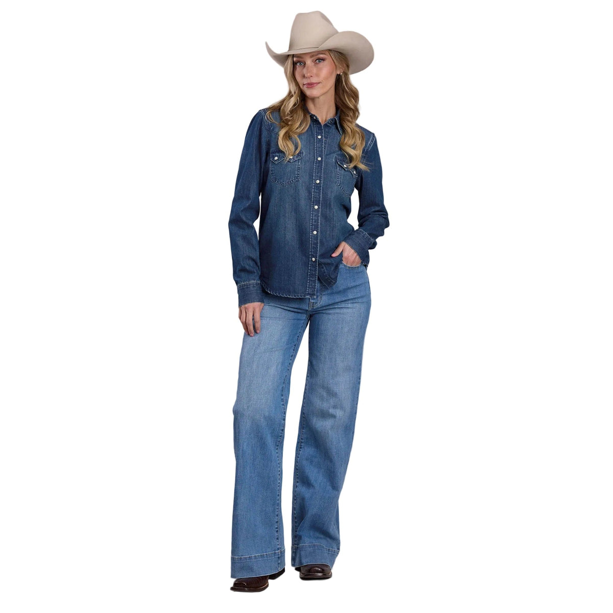 Stetson Women's Denim Long Sleeve Western Shirt Stetson