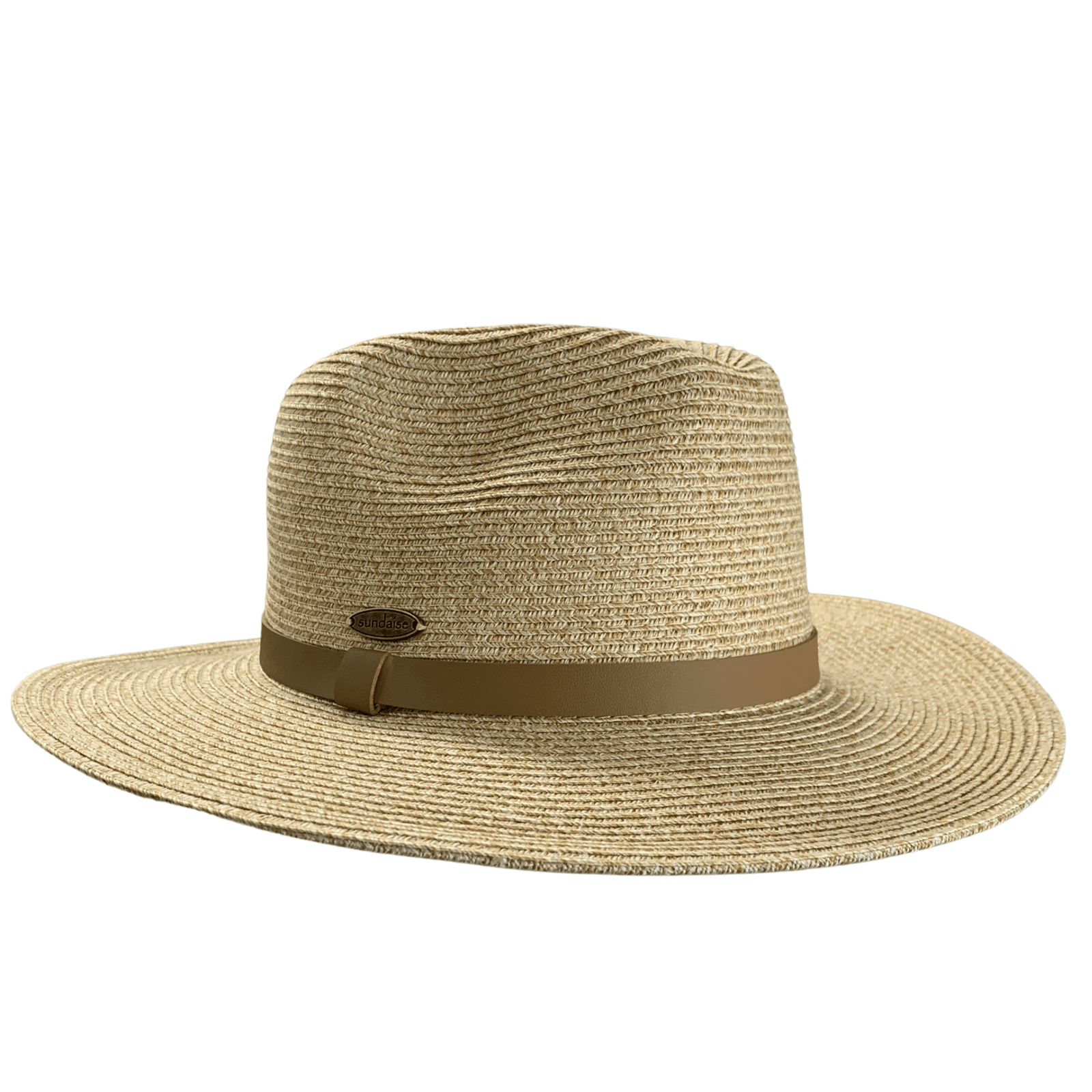 Sundaise Kaia Panama Hat with Tan Leather Hat Band Sundaise