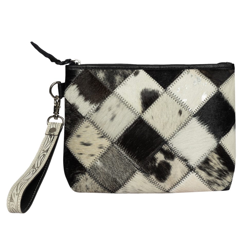 The Design Edge Women's Patchwork Cowhide Clutch The Design Edge