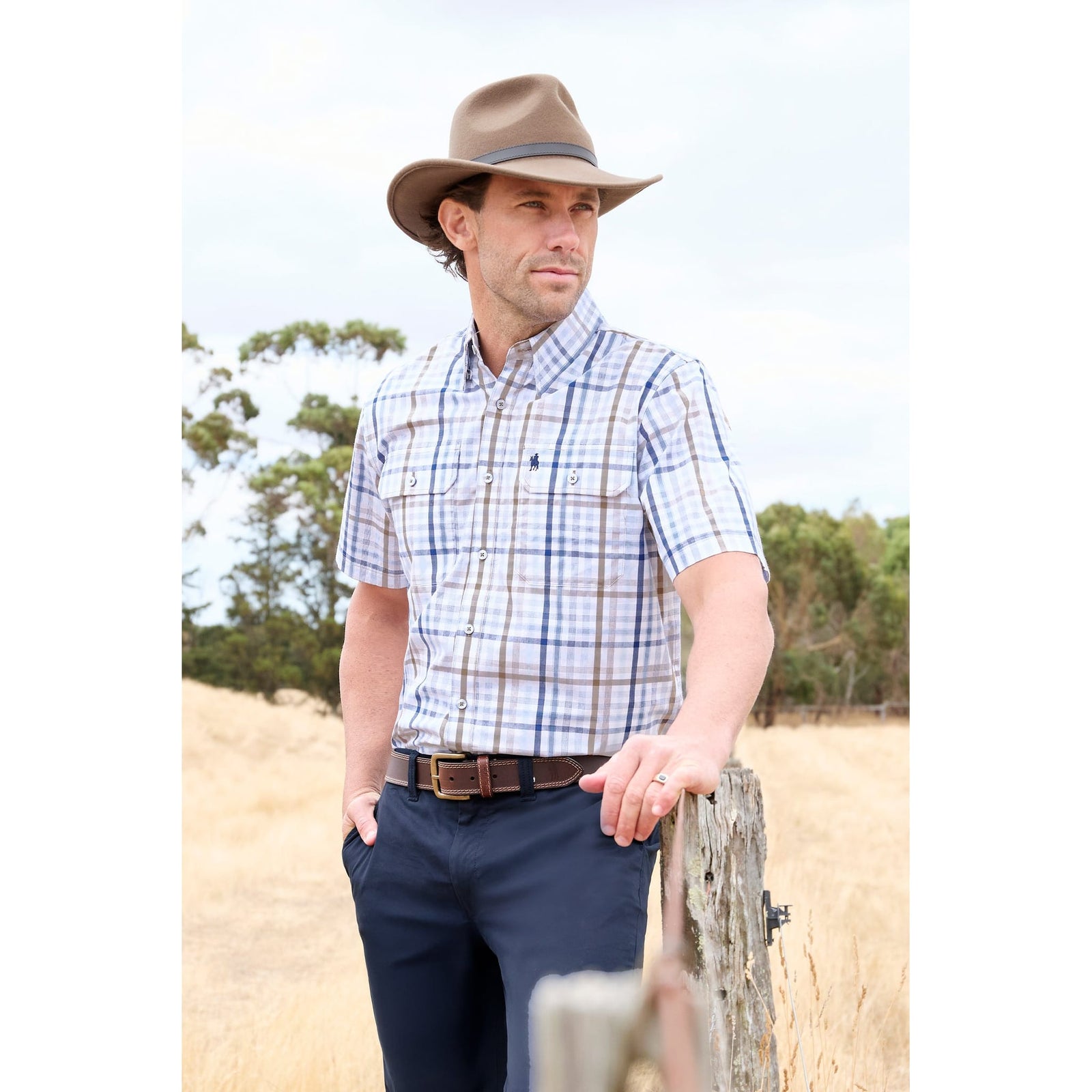 Thomas Cook Alfie Check 2 Pocket Short Sleeve Shirt Thomas Cook