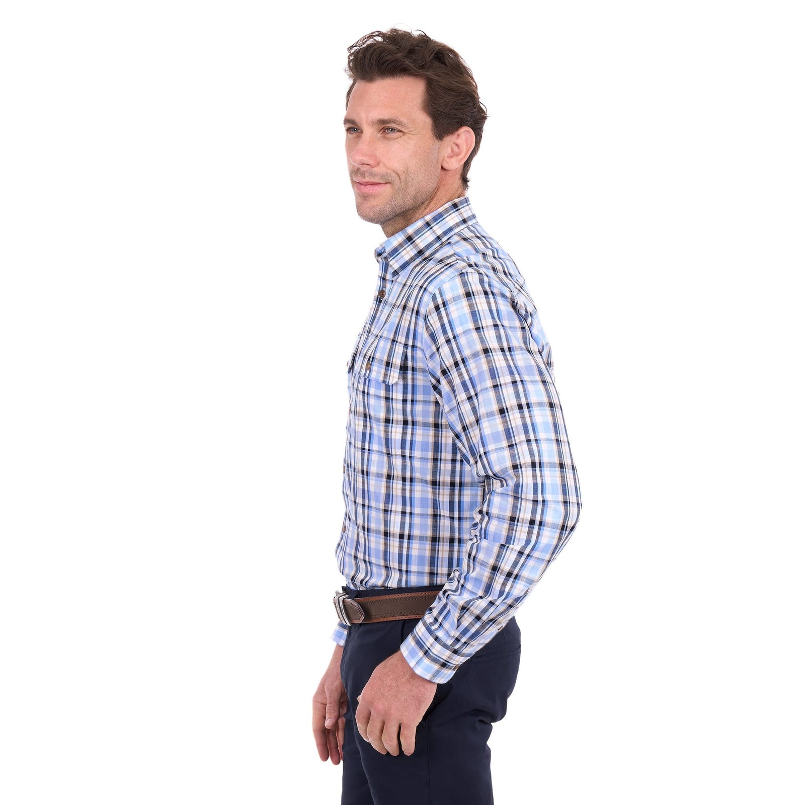 Thomas Cook Men's Roman Check 2-Pocket Long Sleeve Shirt Thomas Cook