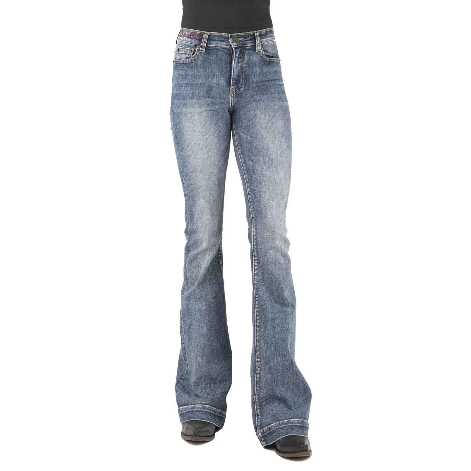 Tin Haul Women's Jeans 595 Libby Flare Fit Logo Pocket Tin Haul