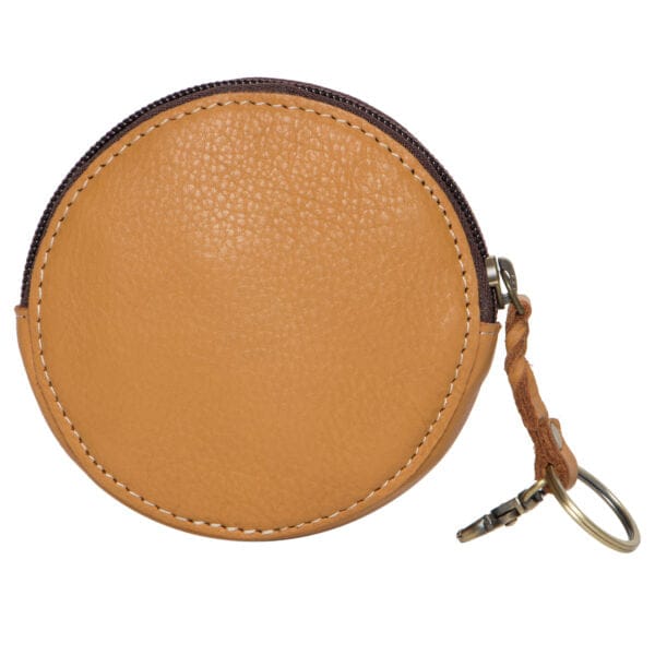 Tooling Tan Leather Round Purse The Design Edge