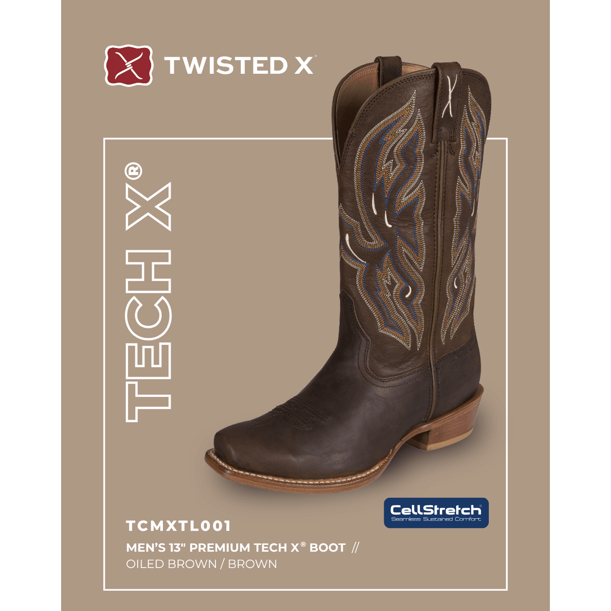 Twisted X Men's 13" Premium Tech X® Western Boot Twisted X