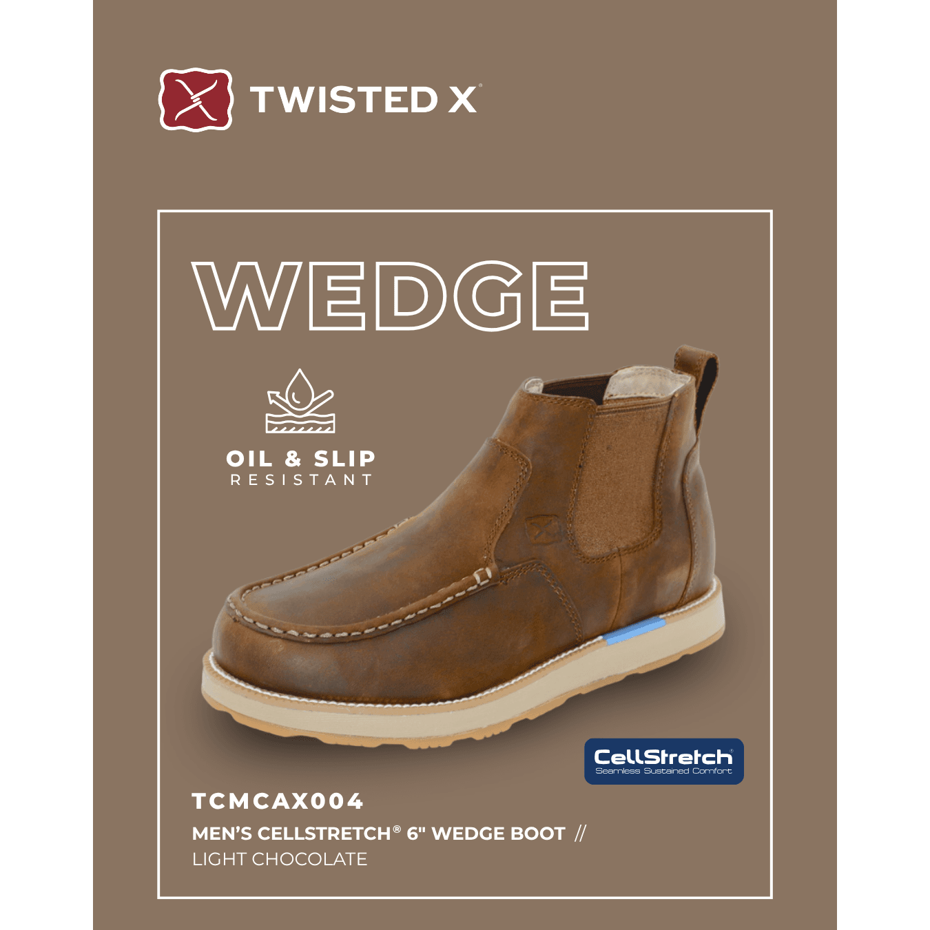 Twisted X Men’s CellStretch® 6” Wedge Boot Twisted X