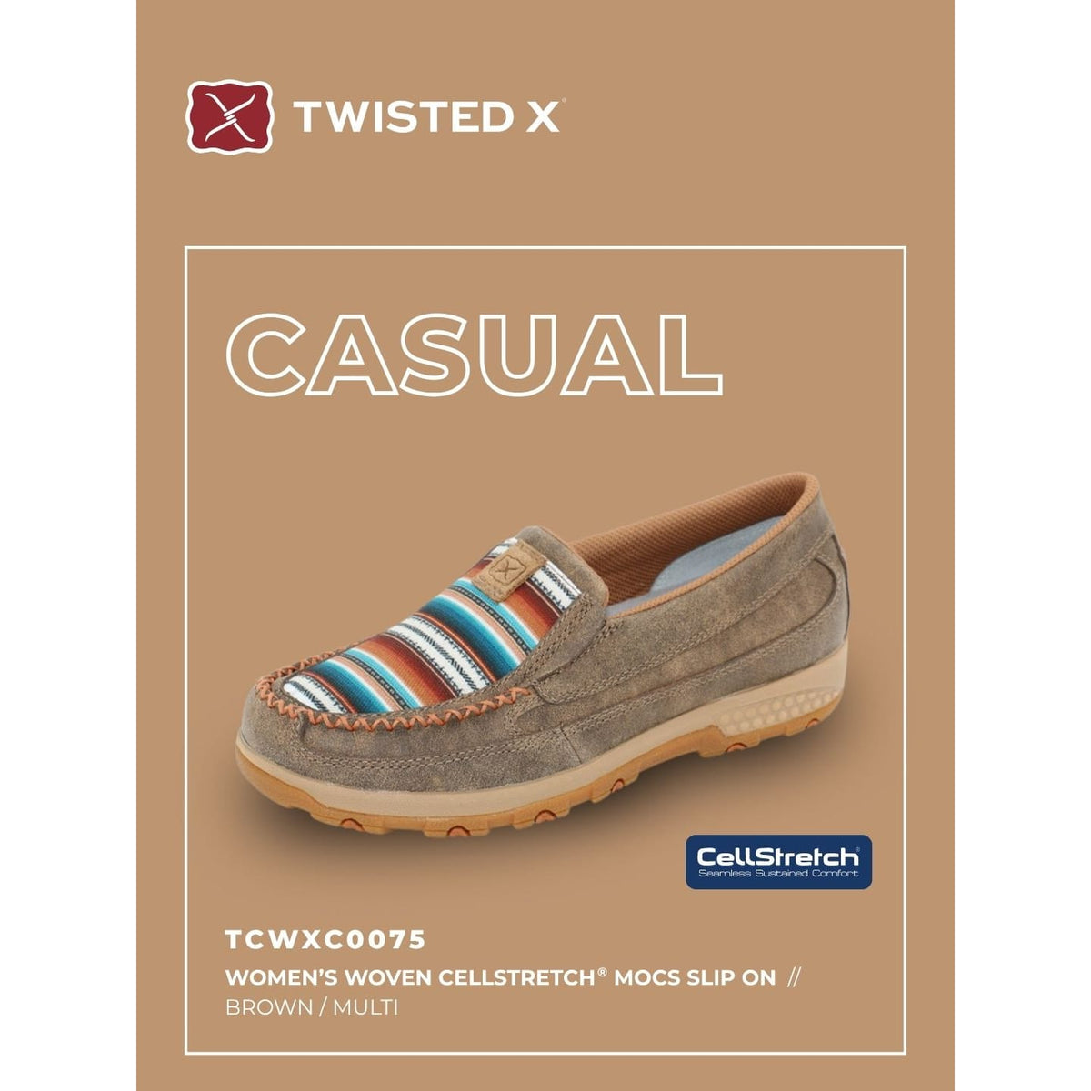 Twisted X Women’s Woven CellStretch® Mocs Slip On Twisted X