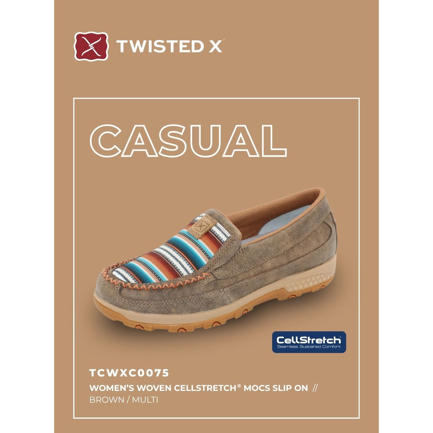 Twisted X Women’s Woven CellStretch® Mocs Slip On Twisted X