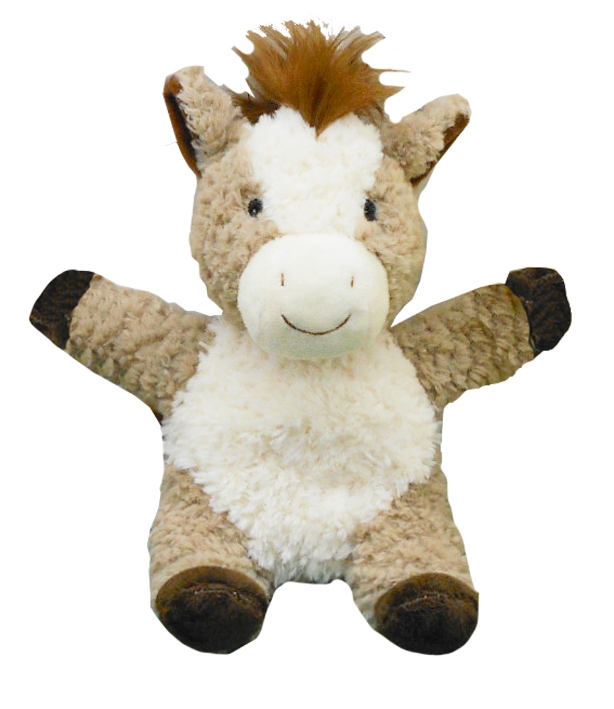 18cm Curly Horse Soft Toy Brown