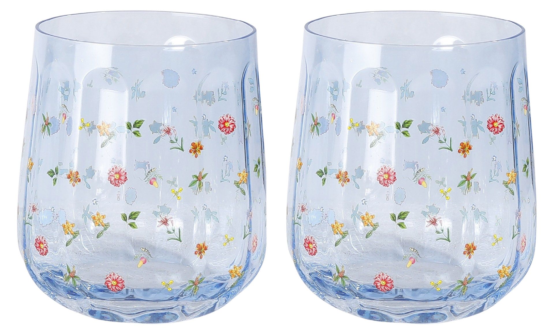 Urban Products 11cm Botanicals Floral Tumbler Glass Blue