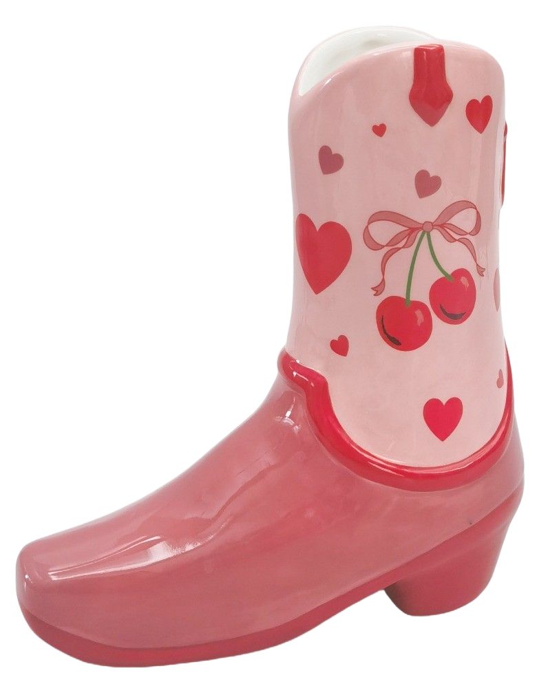 Urban Products 19cm Cowboy Boots Cherry Vase 