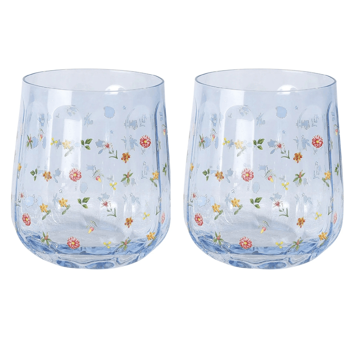 Urban Products 11cm Botanicals Floral Tumbler Glass Blue Urban Products