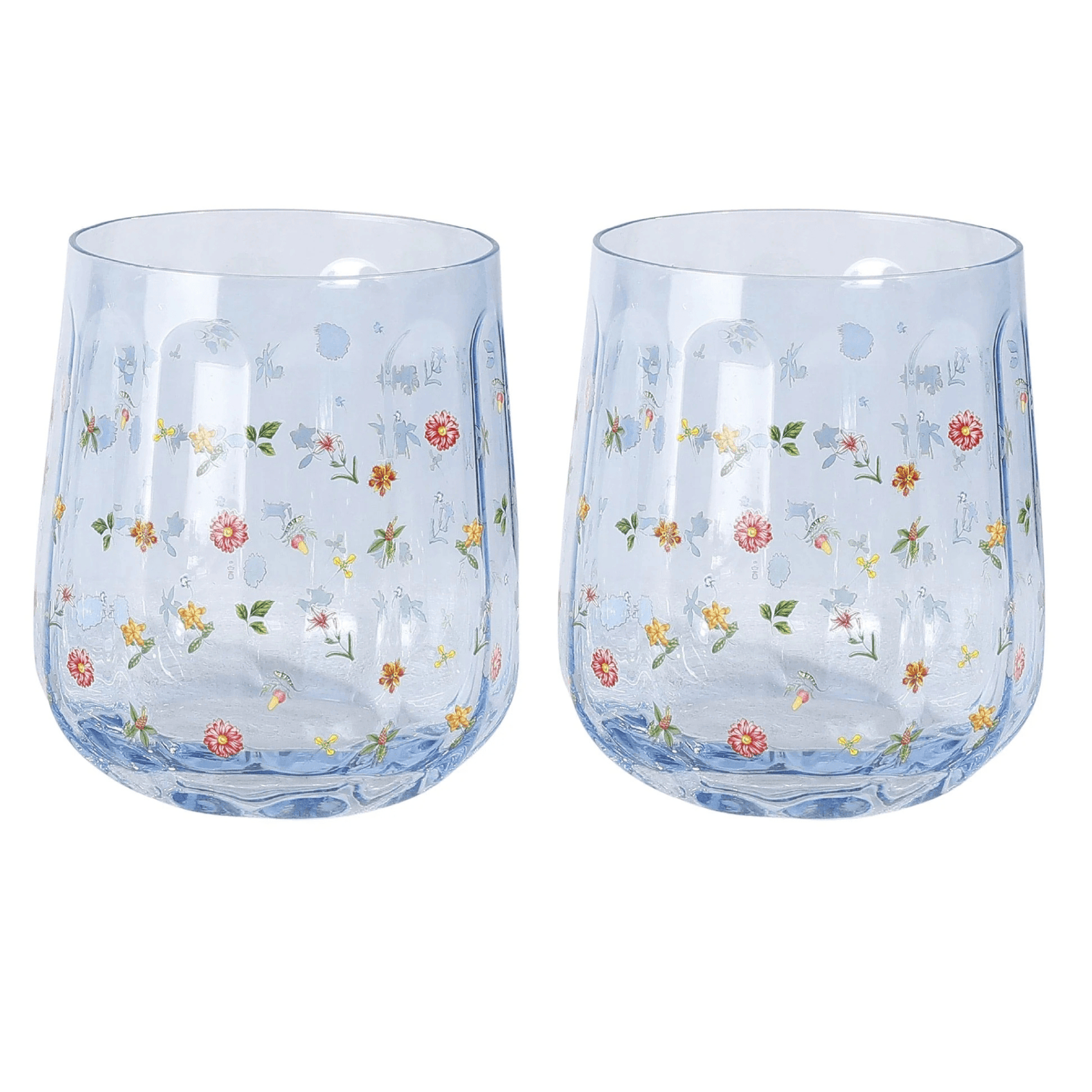 Urban Products 11cm Botanicals Floral Tumbler Glass Blue Urban Products