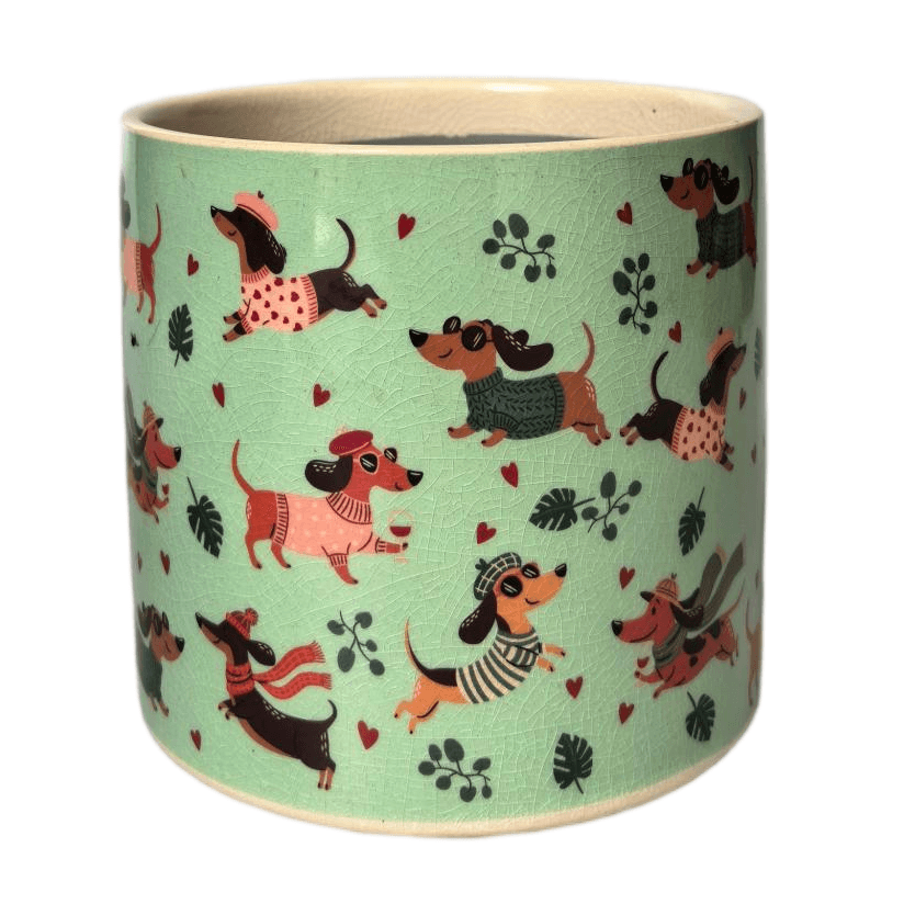 Urban Products Playful Paws Dog Planter- Green Urban Products