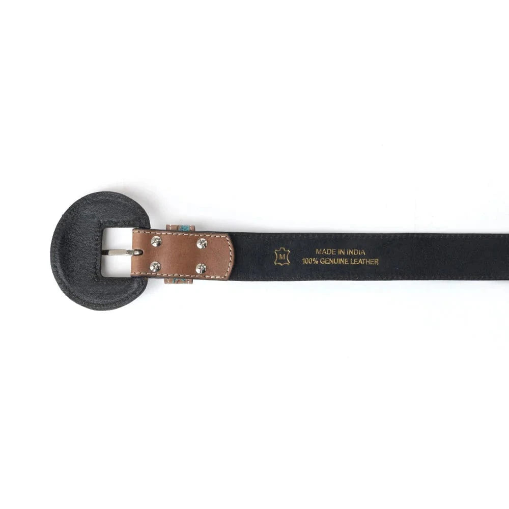 Western Wreath Leather Belt in Bronco Sky Myra Bags