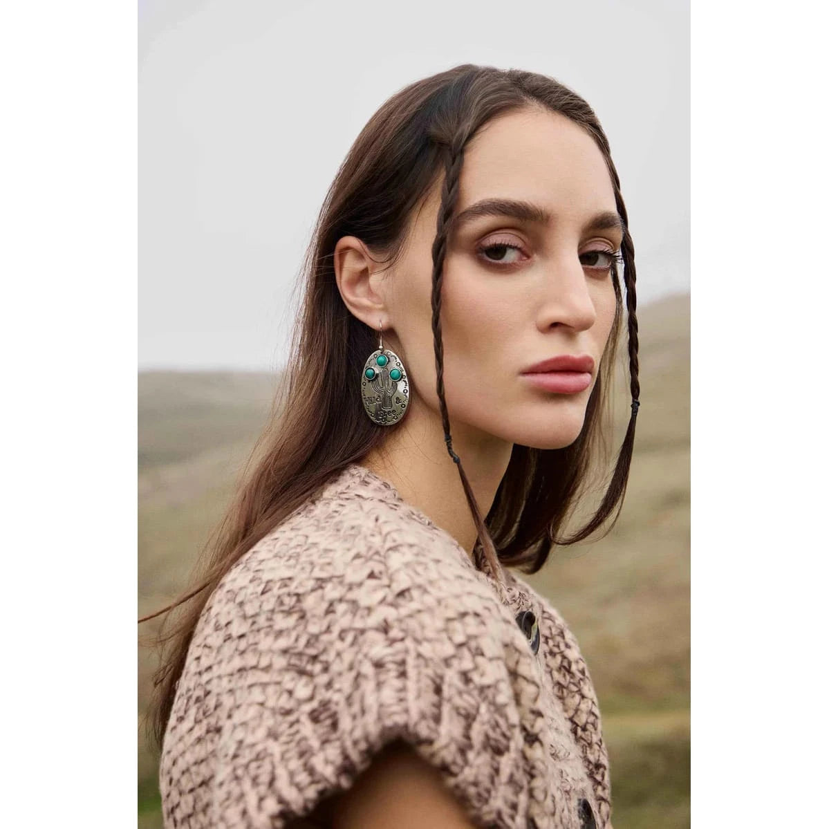 Wild Saguaro Earrings in Moon Silver Myra Bags