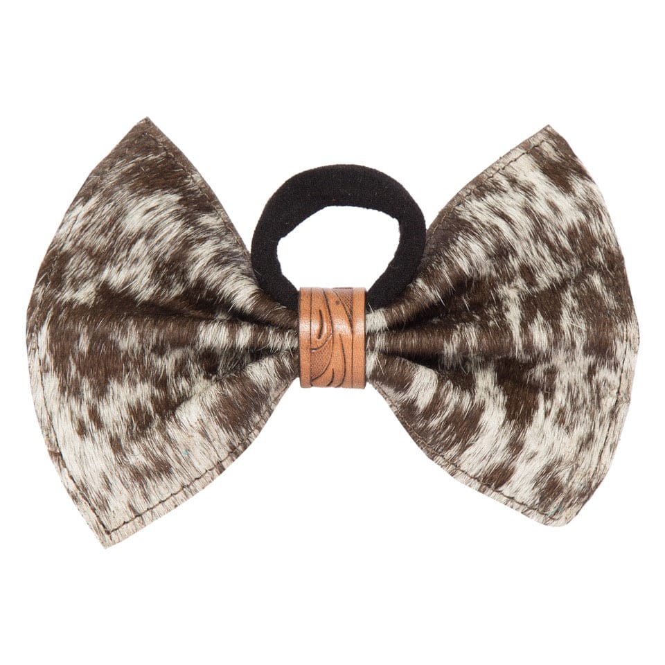 Women's Cowhide Leather Bow Hair Tie The Design Edge