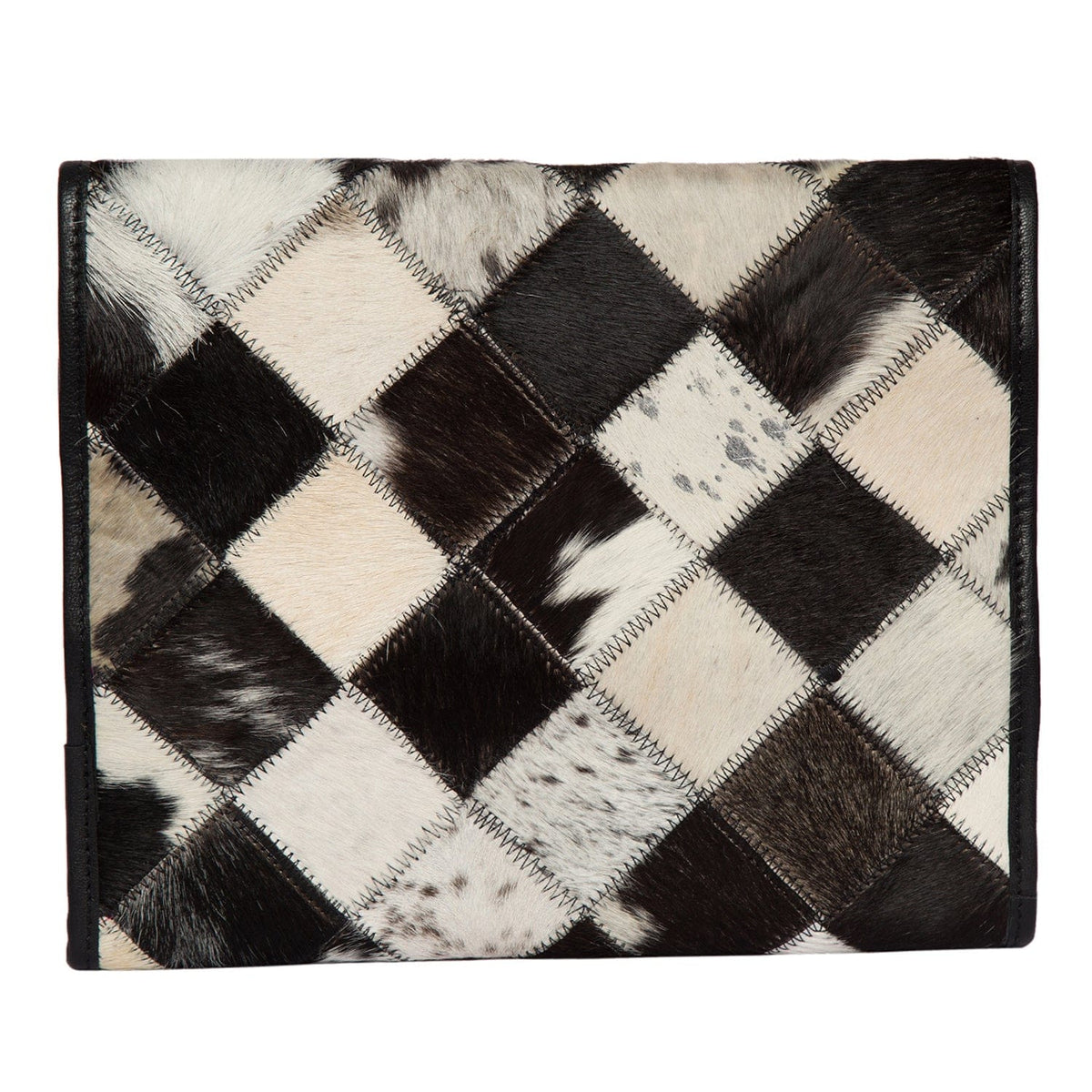Women's Patchwork Cowhide and Tooling Leather Makeup Bag The Design Edge