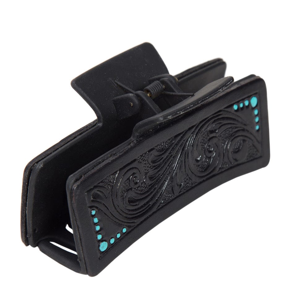 Women's Tooled Leather Hair Clip The Design Edge