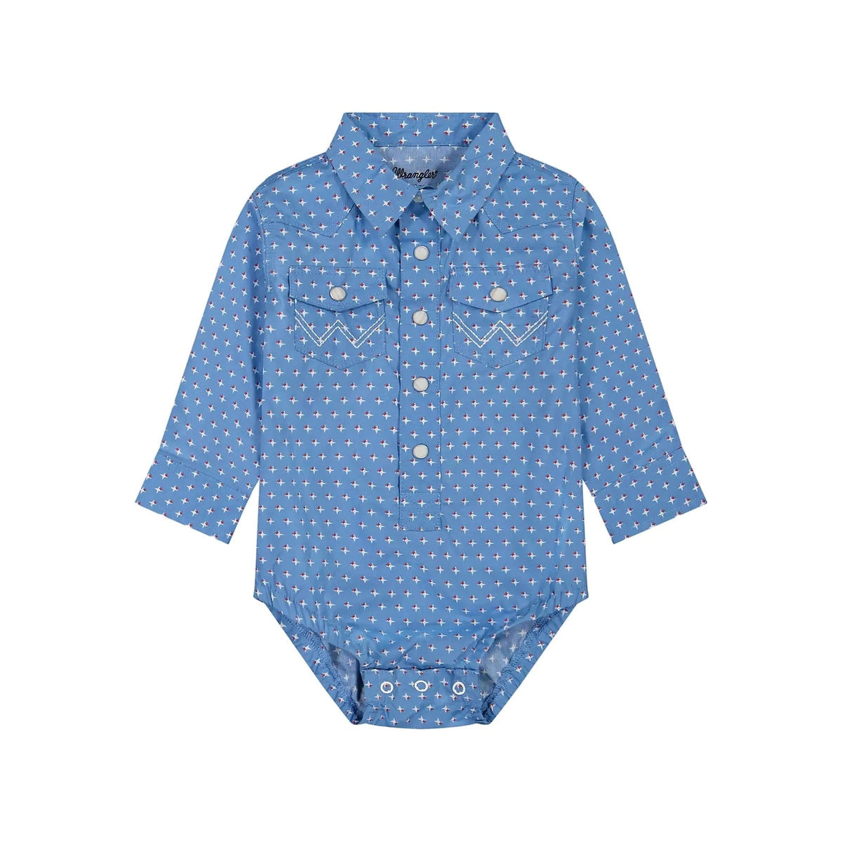 Wrangler Baby Boy's Long Sleeve Western Snap Bodysuit Wrangler