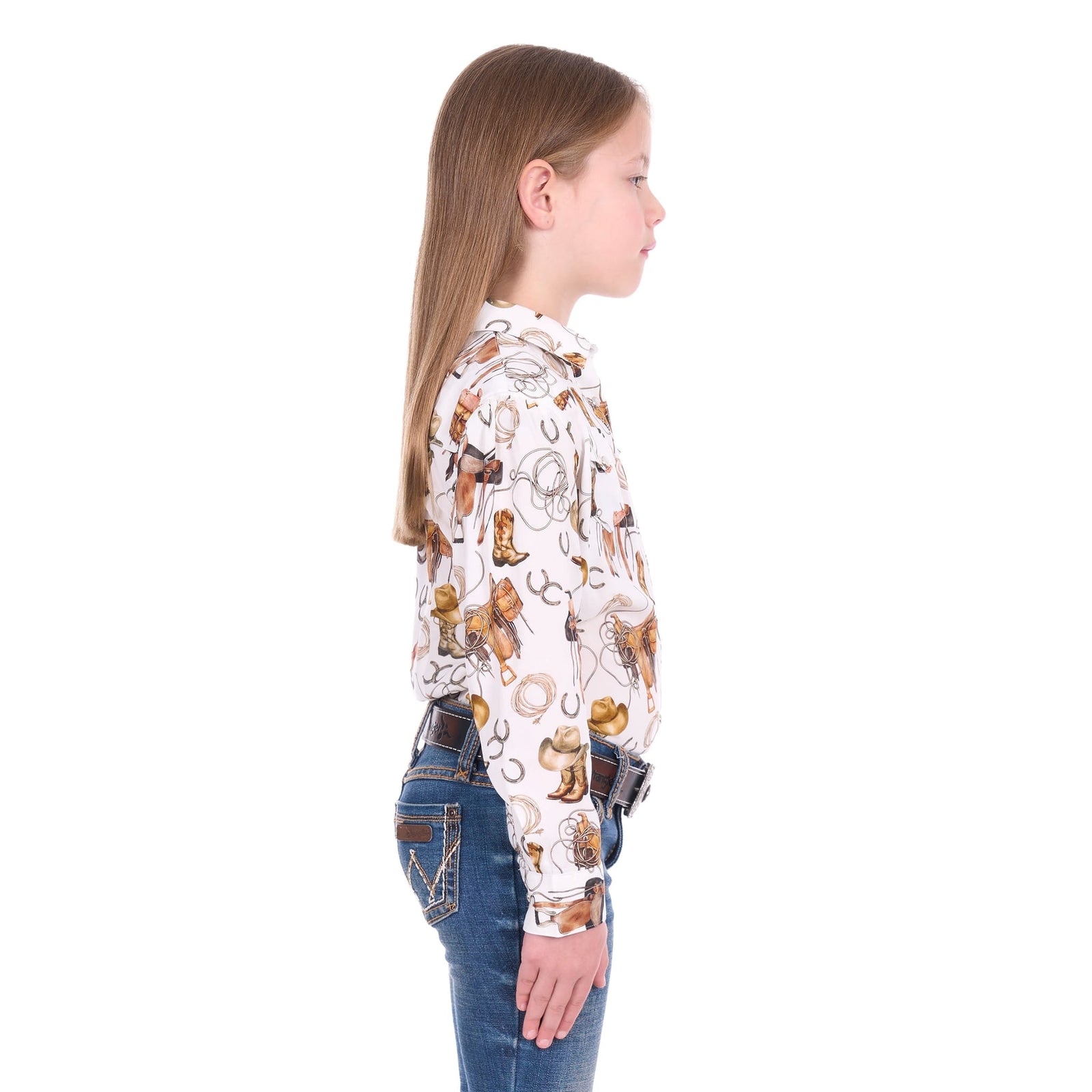 Wrangler Girl's Marilyn Print L/S Western Shirt Wrangler