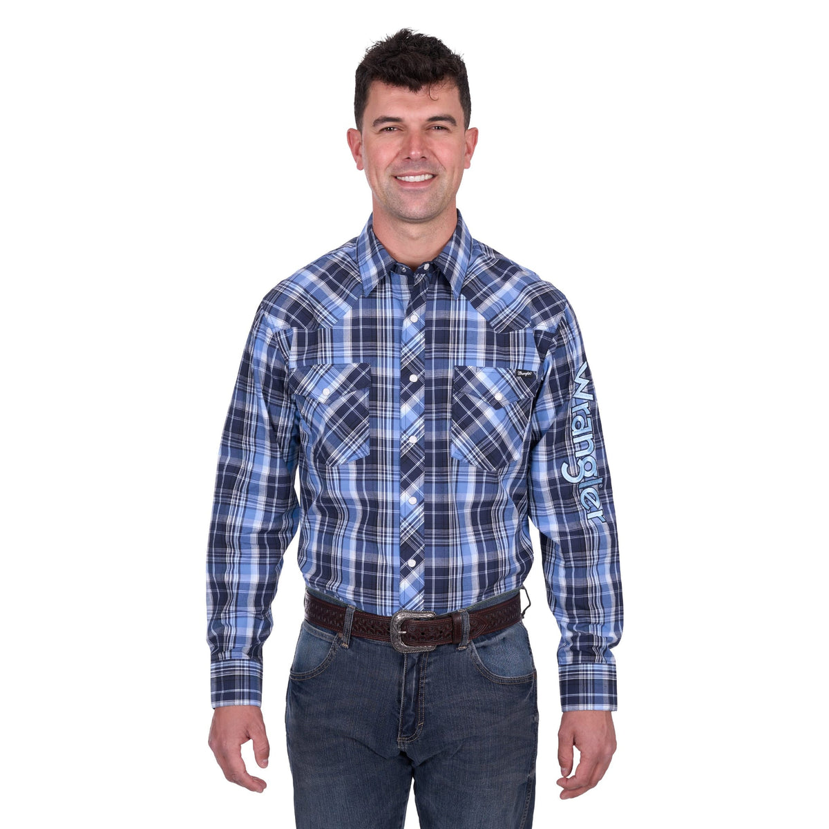 Wrangler Men's Billy Logo Long Sleeve Western Shirt Wrangler
