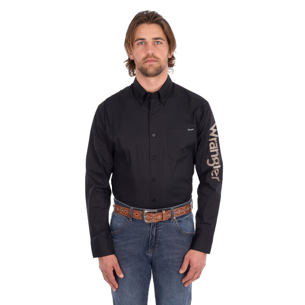 Wrangler Men's Flex Logo Western Shirt Wrangler