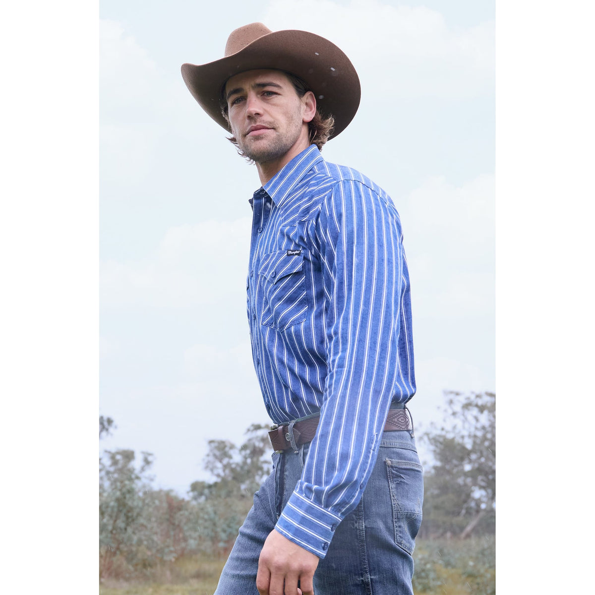 Wrangler Men's Roy Stripe L/S Western Shirt Wrangler
