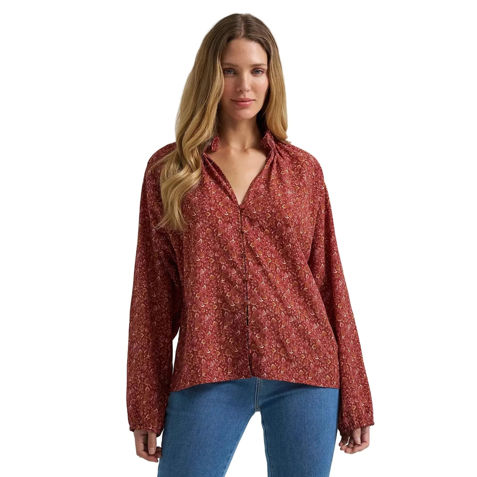 Wrangler Women's Button Front Princess Blouse Wrangler