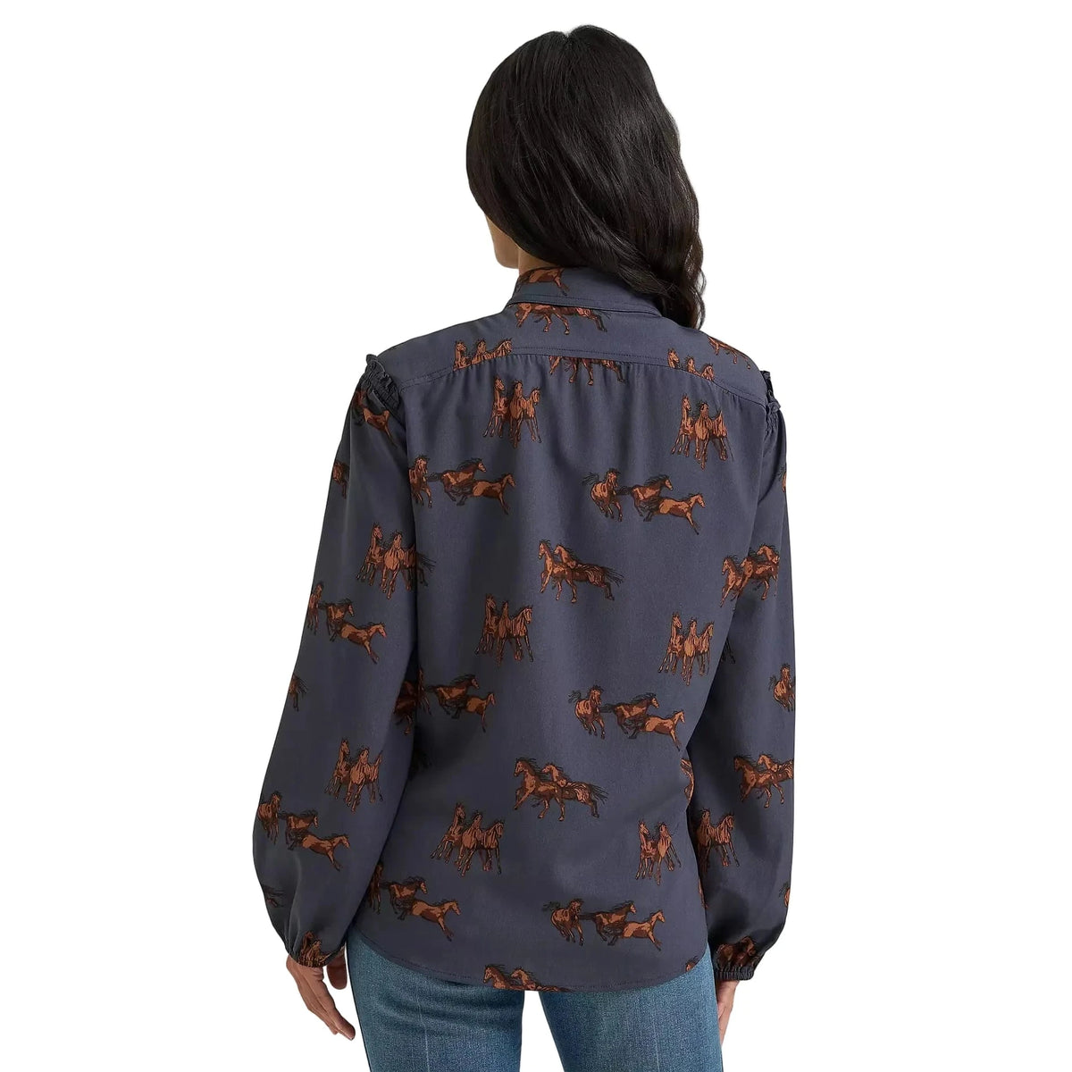 Wrangler Women's Drapey Sleeve Button Up Blouse Wrangler