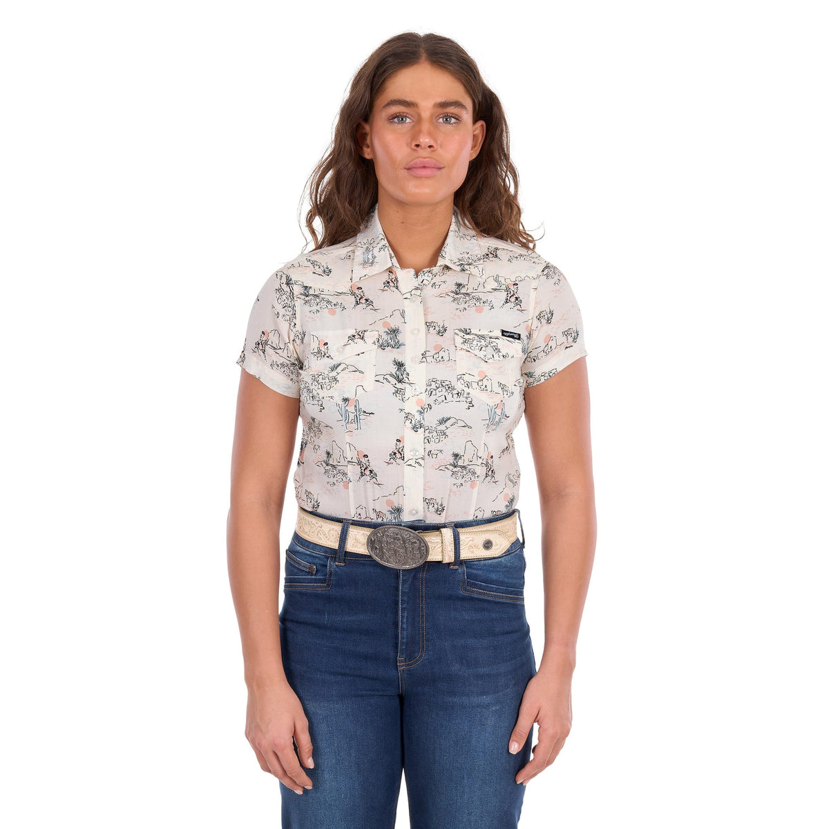 Wrangler Women's Heidi Short Sleeve Western Shirt Wrangler