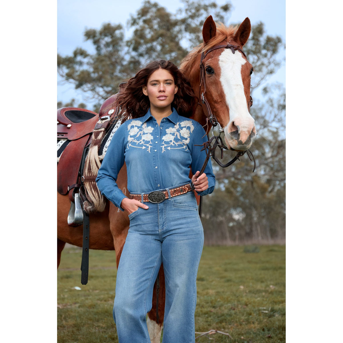 Wrangler Women's Louise Long Sleeve Western Shirt Wrangler